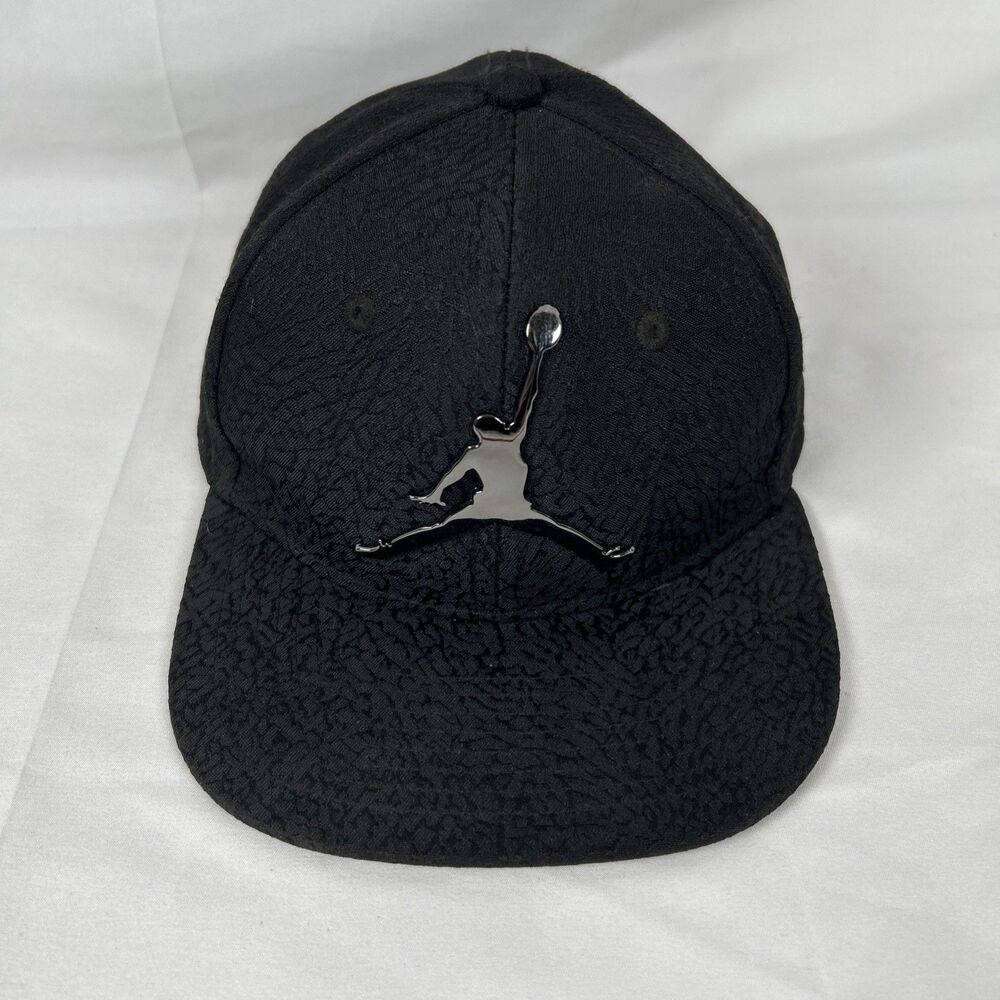 Nike Air Jordan Jumpman Elephant Print Elite Snapback Hat Black Child 4-7 Metal